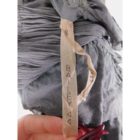 Bailey 44 Dress Womens Small Gray Sleeveless V-Neck Tiered Ruffle Sheath Party - Picture 3 of 5